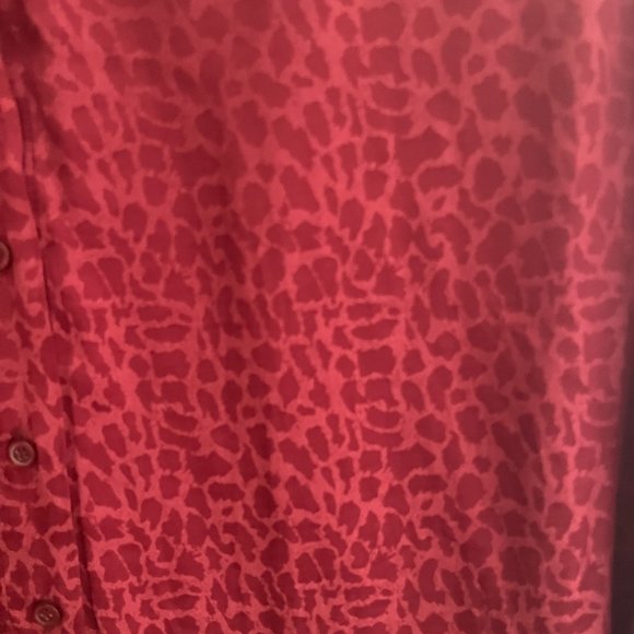 H&M Pink Leopard Print Button-Down Blouse, 2 - Picture 2 of 4